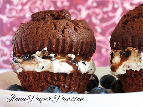 Original Chocolate Muffins with sweet blueberry whipped cream by ilonaspassion.com