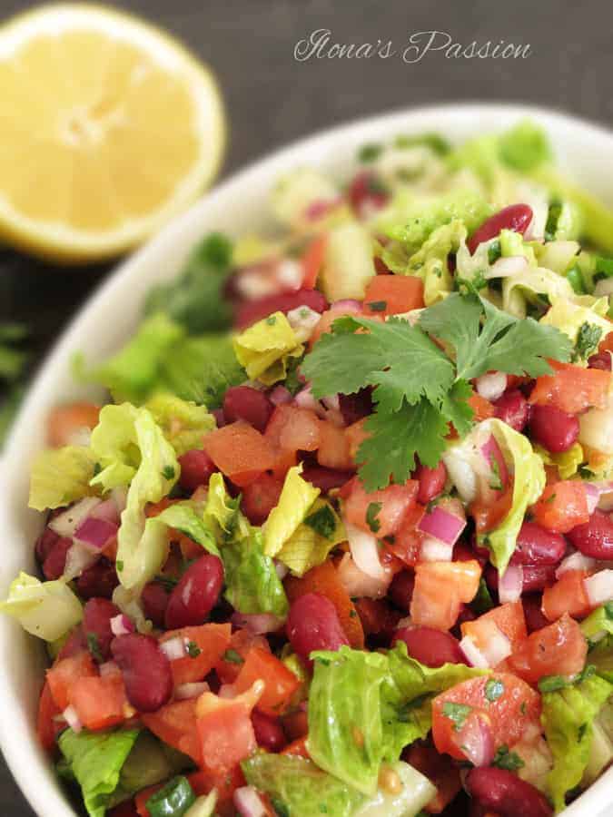 Beans Salad with Cilantro Dressing