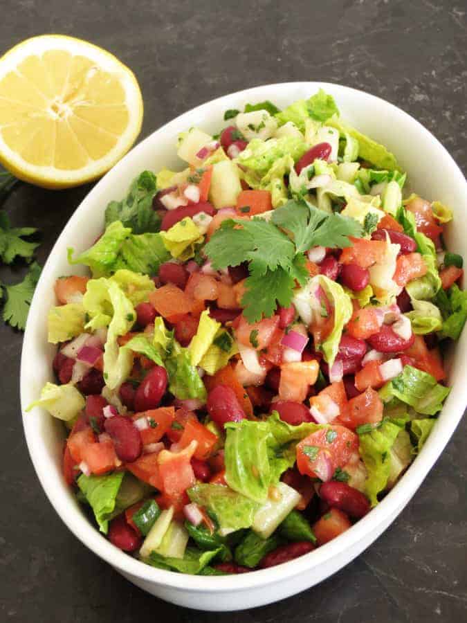 Beans Salad with Cilantro Dressing by ilonaspassion.com
