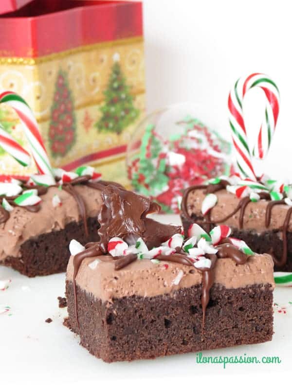 The Best Peppermint Chocolate Mousse Brownies by ilonaspassion.com