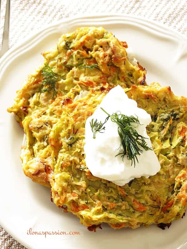 The BEST Carrot Zucchini Fritters by ilonaspassion.com