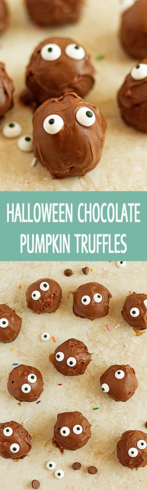 Halloween Chocolate Pumpkin Truffles - Great for Halloween pumpkin truffles recipe made with orange zest and pumpkin spices and covered in chocolate. Little monsters great for parties! by ilonaspassion.com I @ilonaspassion