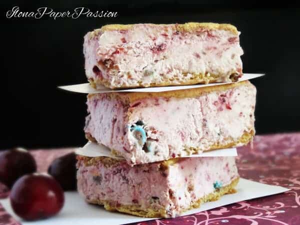 Cherry Ice Cream Sandwiches