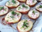 Baked Potatoes with Garlic Butter, Dill and Radishes by ilonaspassion.com #potatoes #dill #bakedpotatoes