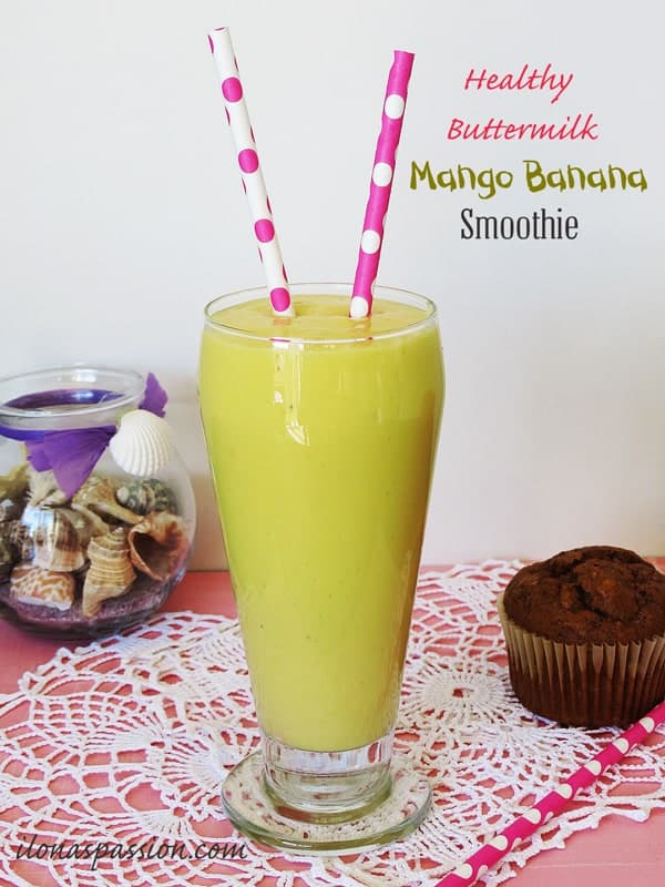 Healthy Buttermilk Mango Smoothie by ilonaspassion.com