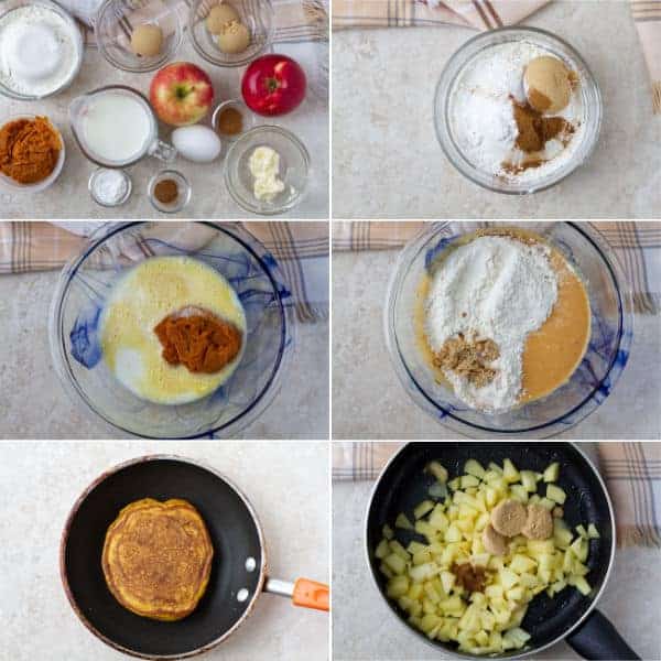 Step by step on how to make pumpkin pancakes, when to add all ingredients and how to cook by ilonaspassion.com I @ilonaspassion