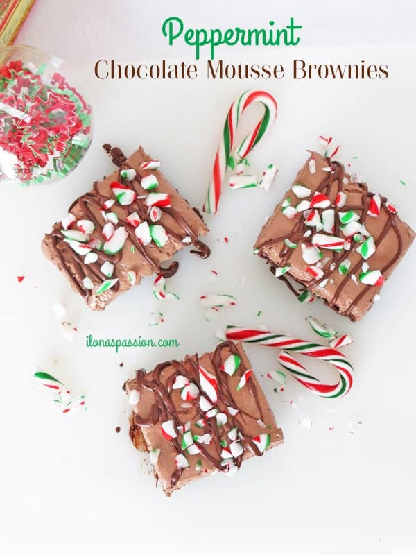 The Best Peppermint Chocolate Mousse Brownies by ilonaspassion.com