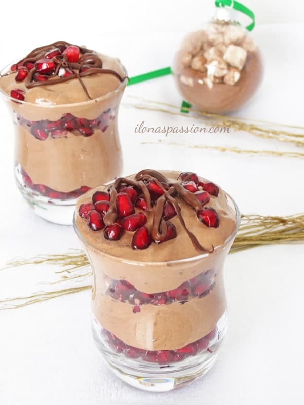 Easy Pomegranate Chocolate Pudding Dessert by ilonaspassion