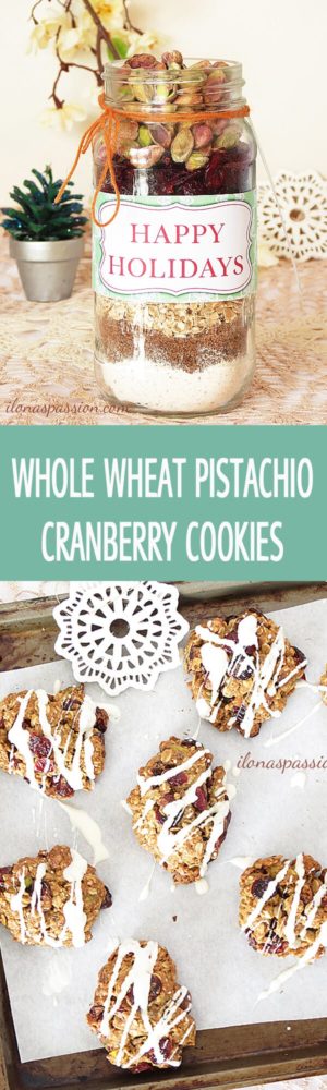 Sweet and crunchy Whole Wheat Pistachio Cranberry Cookies by ilonaspassion.com I @ilonaspassion