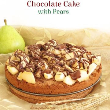 Gluten Free Chocolate Cake with Pears by ilonaspassion.com