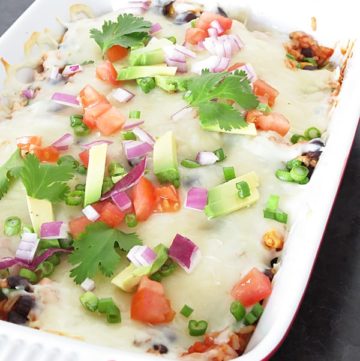 Easy Taco Casserole: meatless and delicious by ilonaspassion.com