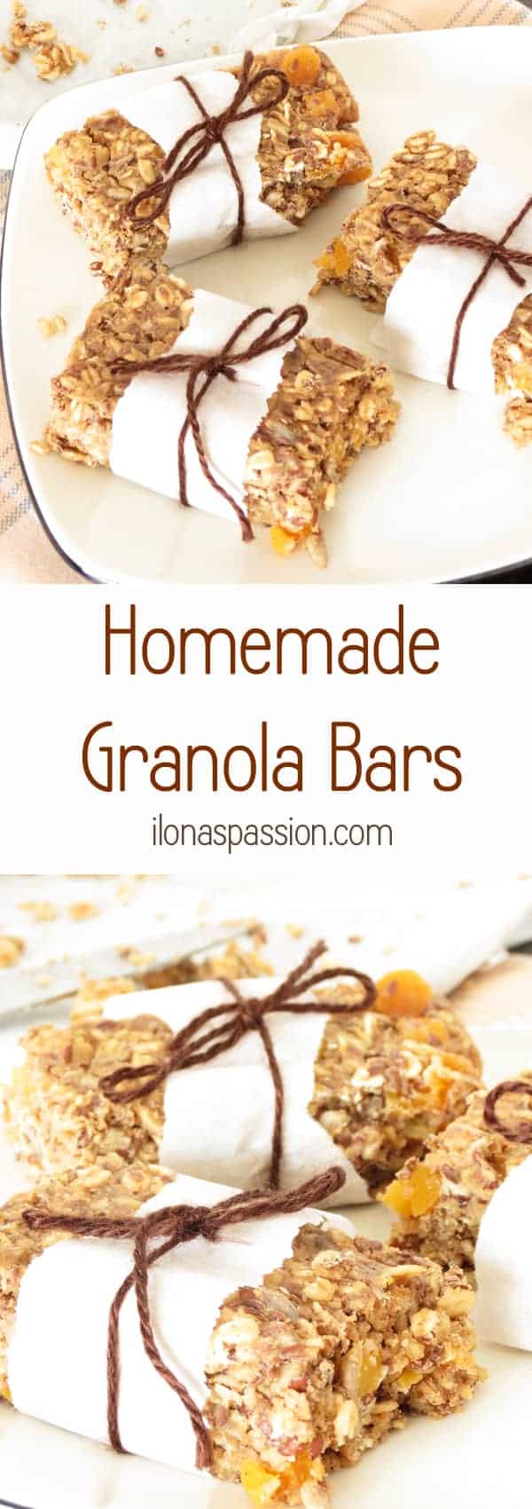 Healthy Homemade Granola bars by ilonaspassion.com