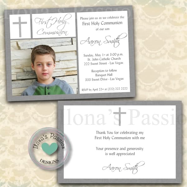 Beautiful Printable First Holy Communion Invitations for your next celebration by ilonaspassion.com I @ilonaspassion