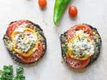 Pesto Portobello Pizza by ilonaspassion.com #portobello #pizza #vegetarian #pesto