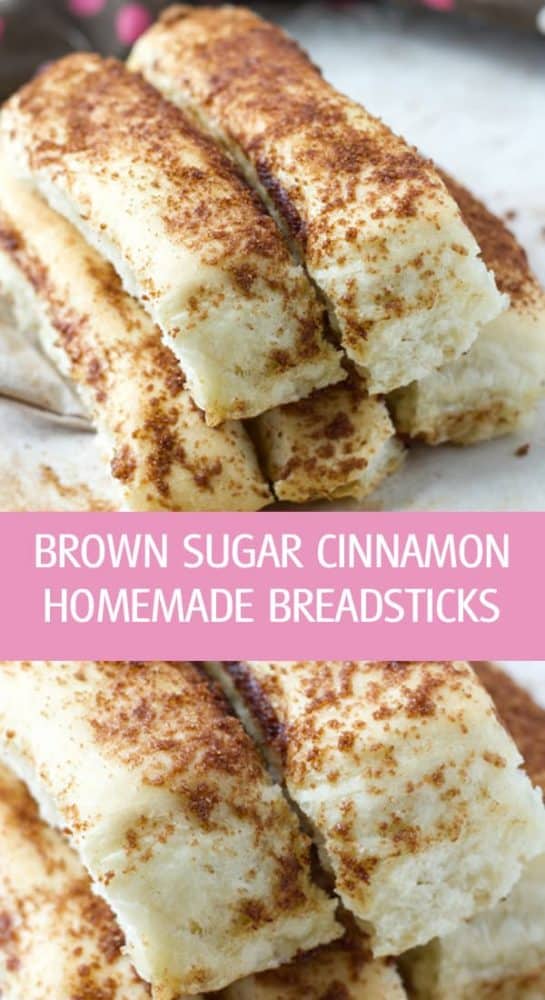 Soft brown sugar cinnamon homemade breadsticks recipe made with yeast by ilonaspassion.com I @ilonaspassion