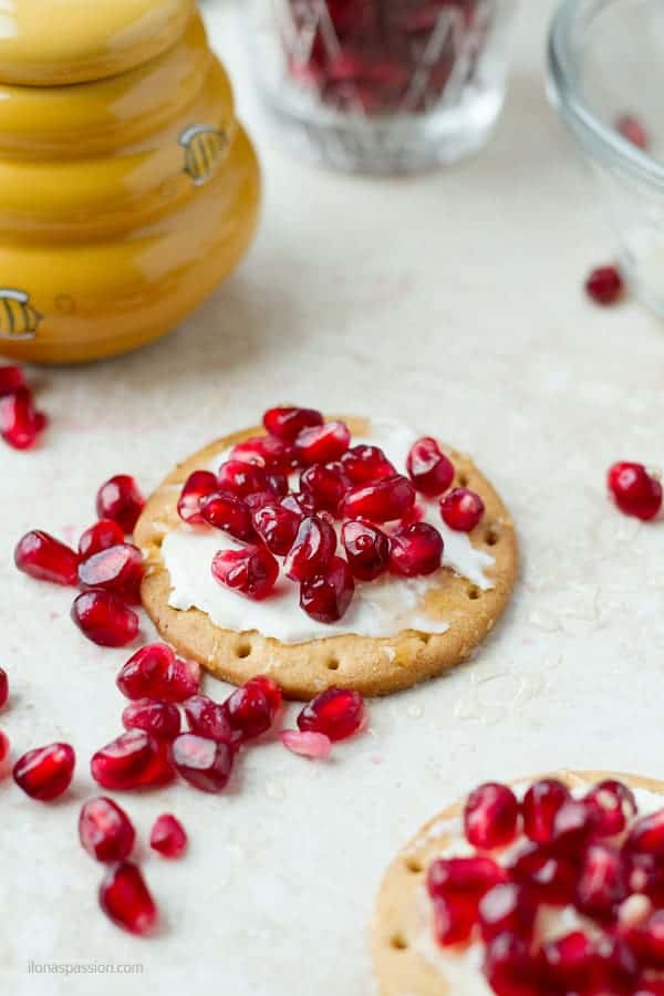 Pomegranate Cream Cheese and Crackers Appetizer