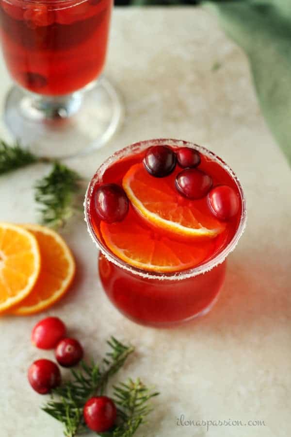 A glass of freshly made homemade unsweetened cranberry juice. 