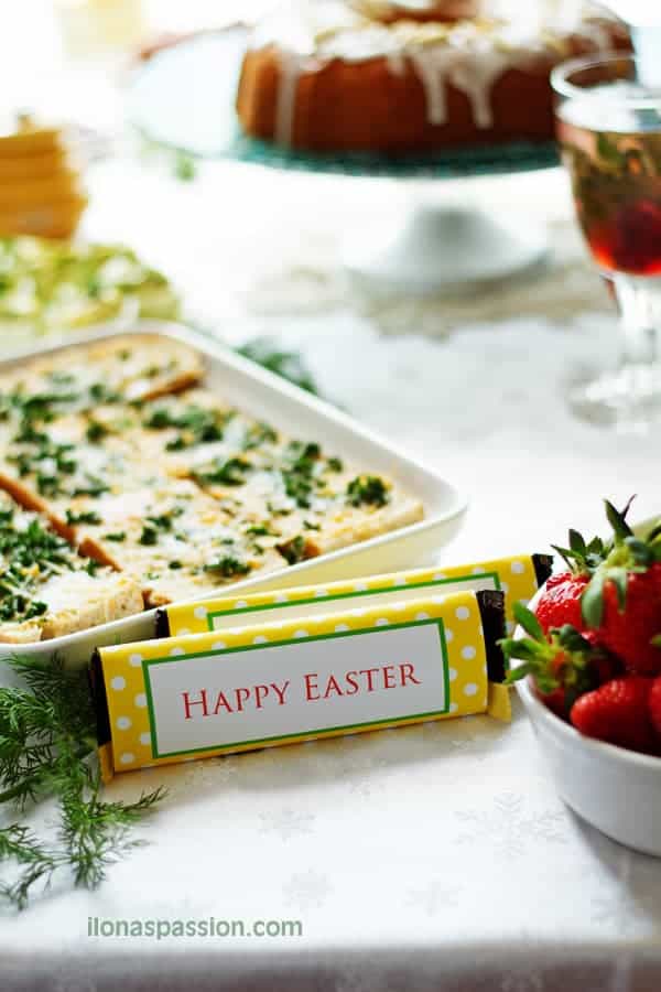 Easter Brunch Menu Ideas - Easter Brunch Menu Ideas with recipes: Almond Bundt cake, Deviled Eggs, Cherry Mint Lemonade, savory appetizers and Easter party decoration ideas by ilonaspassion.com I @ilonaspassion