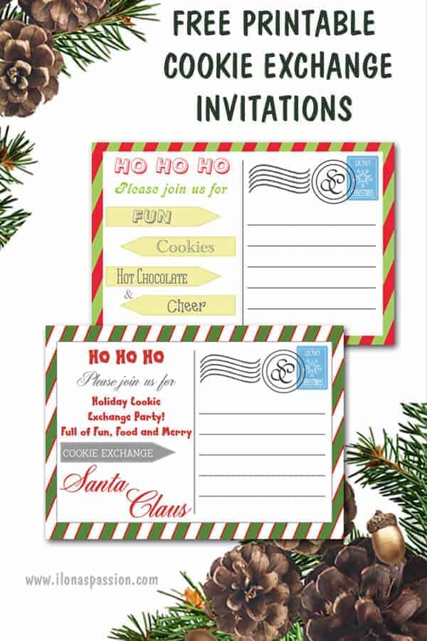2 Free Printable Cookie Exchange Invitations