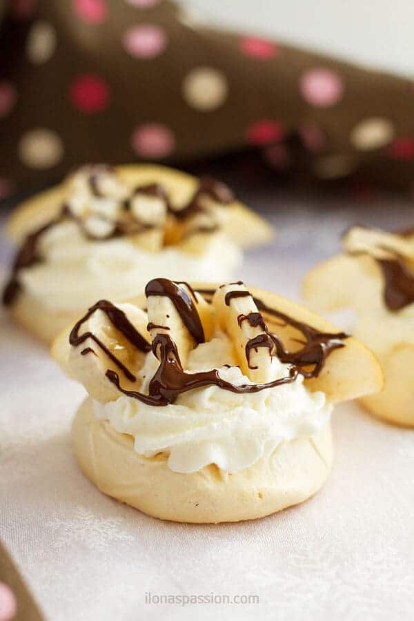 Pear and Chocolate Meringue Nests