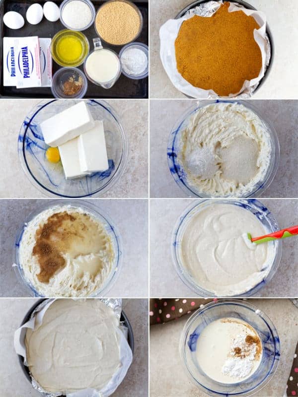 Step by step on how to make eggnog cheesecake with cream cheese, nutmeg and whipping cream using electric mixer by ilonaspassion.com I @ilonaspassion