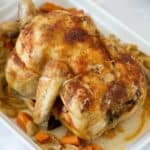 Crockpot whole chicken dinner recipe with vegetables by ilonaspassion.com I @ilonaspassion