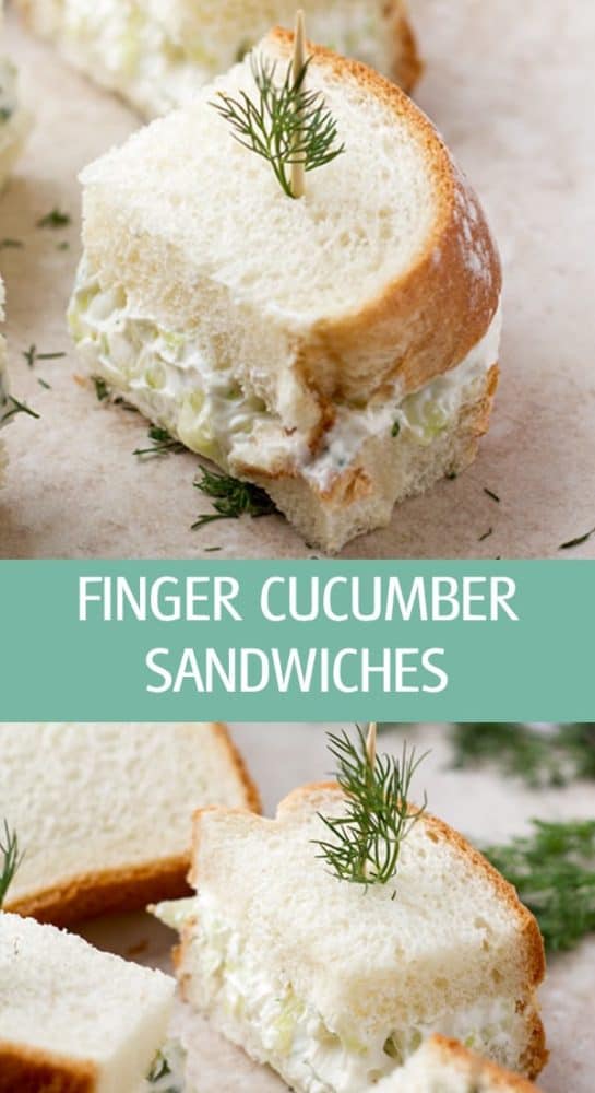Quick and easy mini cucumber sandwiches with cream cheese and dill. A perfect vegetarian finger sandwiches appetizer for a crowd by ilonaspassion.com I @ilonaspassion.com