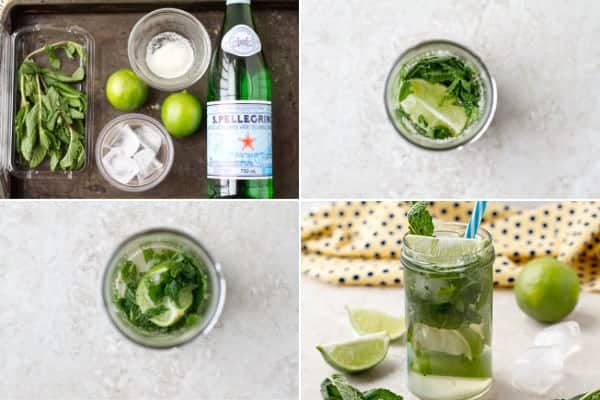 Step by step how to make non alcoholic mojito recipe with 4 ingredients in 5 minutes by ilonaspassion.com I @ilonaspassion