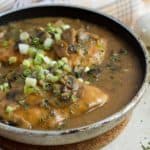 Easy chicken marsala in creamy mushroom and green onion sauce,
