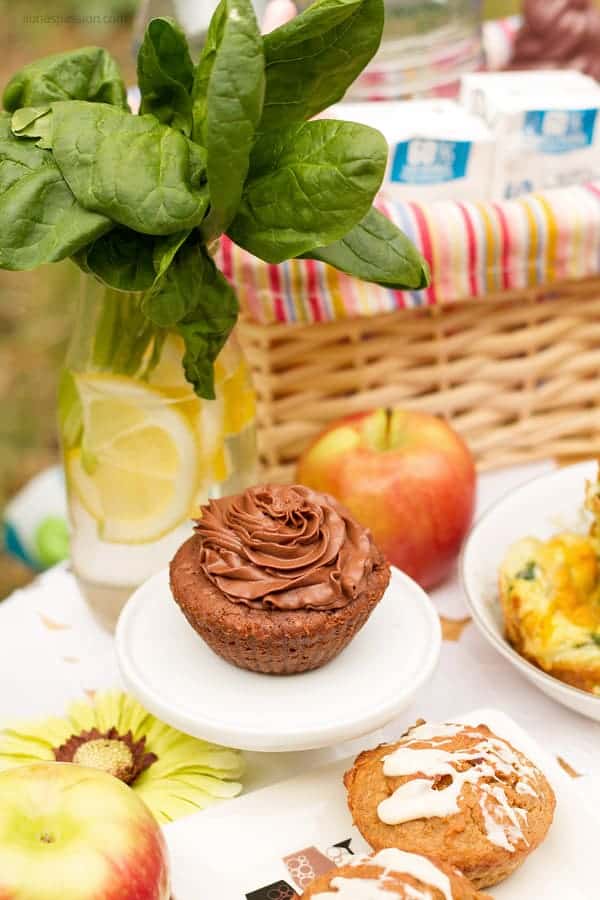 Cold picnic food recipes for brownie cupcakes, egg muffins,and gluten free muffins.