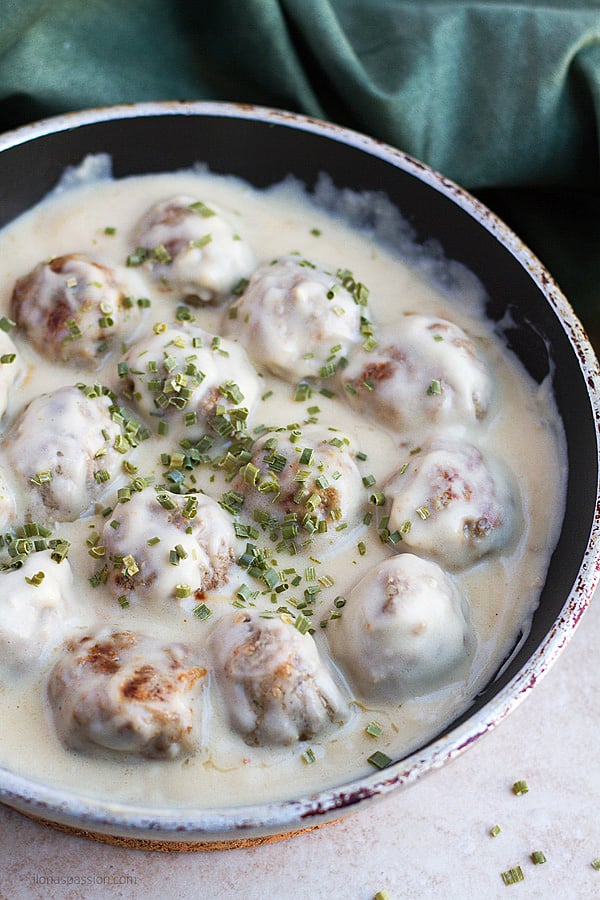 Swedish Meatballs with chive.