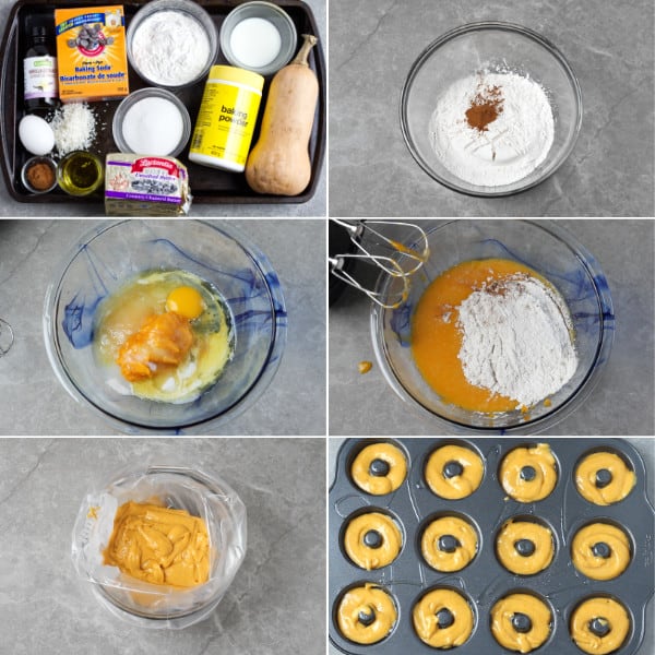 Ingredients to make donuts.