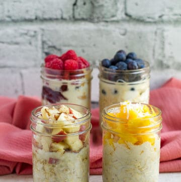 Overnight oats with berries, apple and mango.