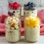 Breakfast oats with fruits.