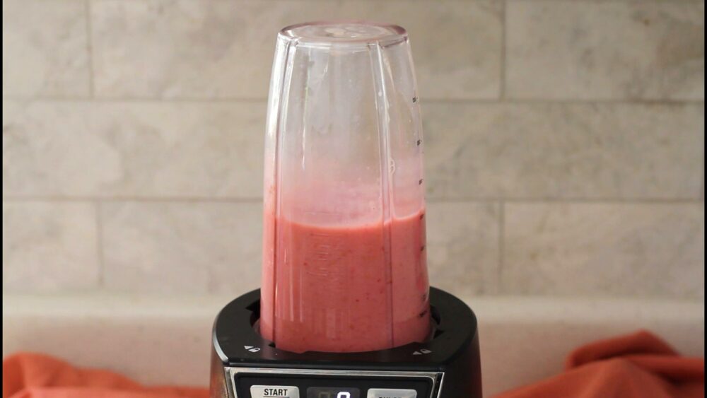 Smoothie in a blender cup.
